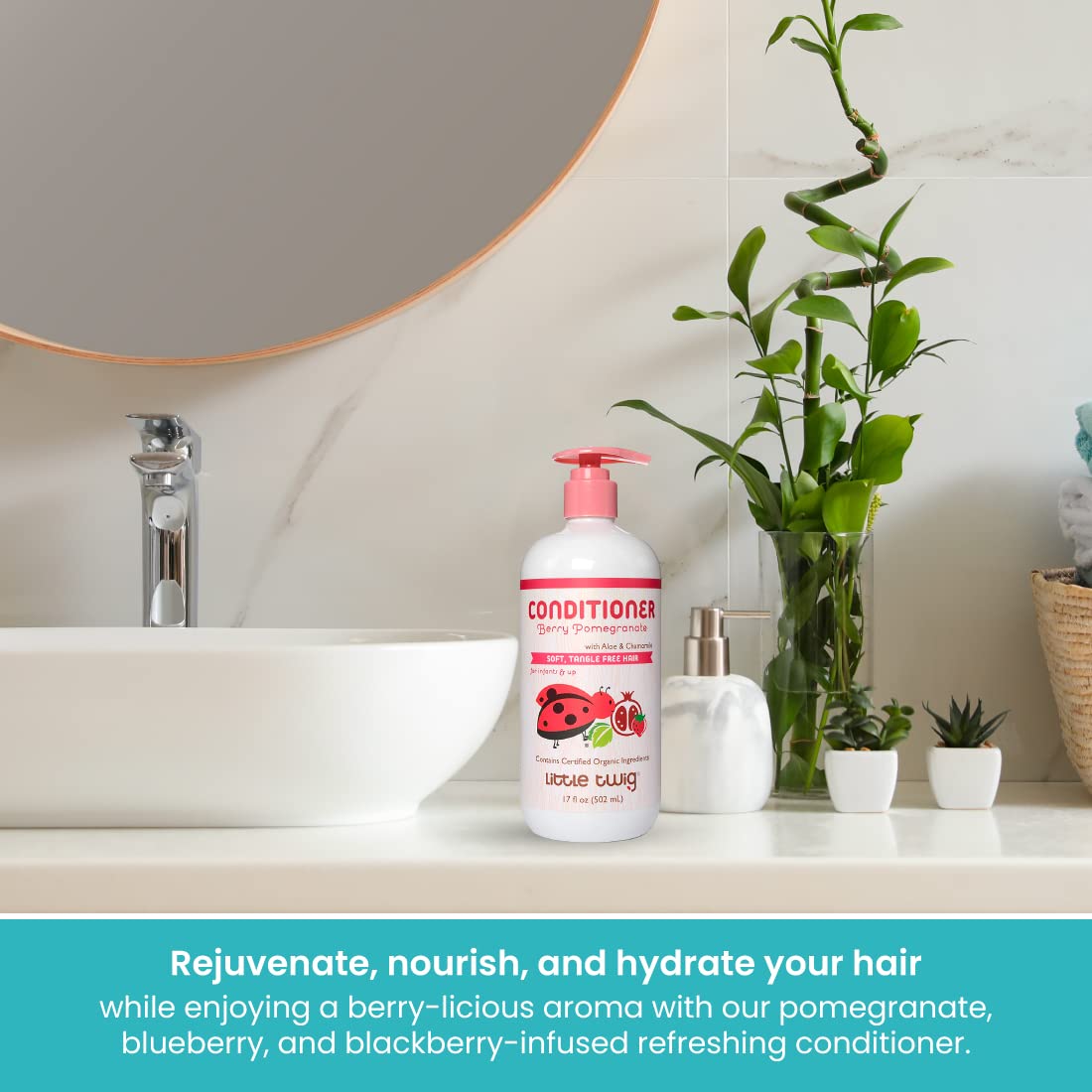 Little Twig label with ingredients list highlighted showing plant-based and free-from benefits