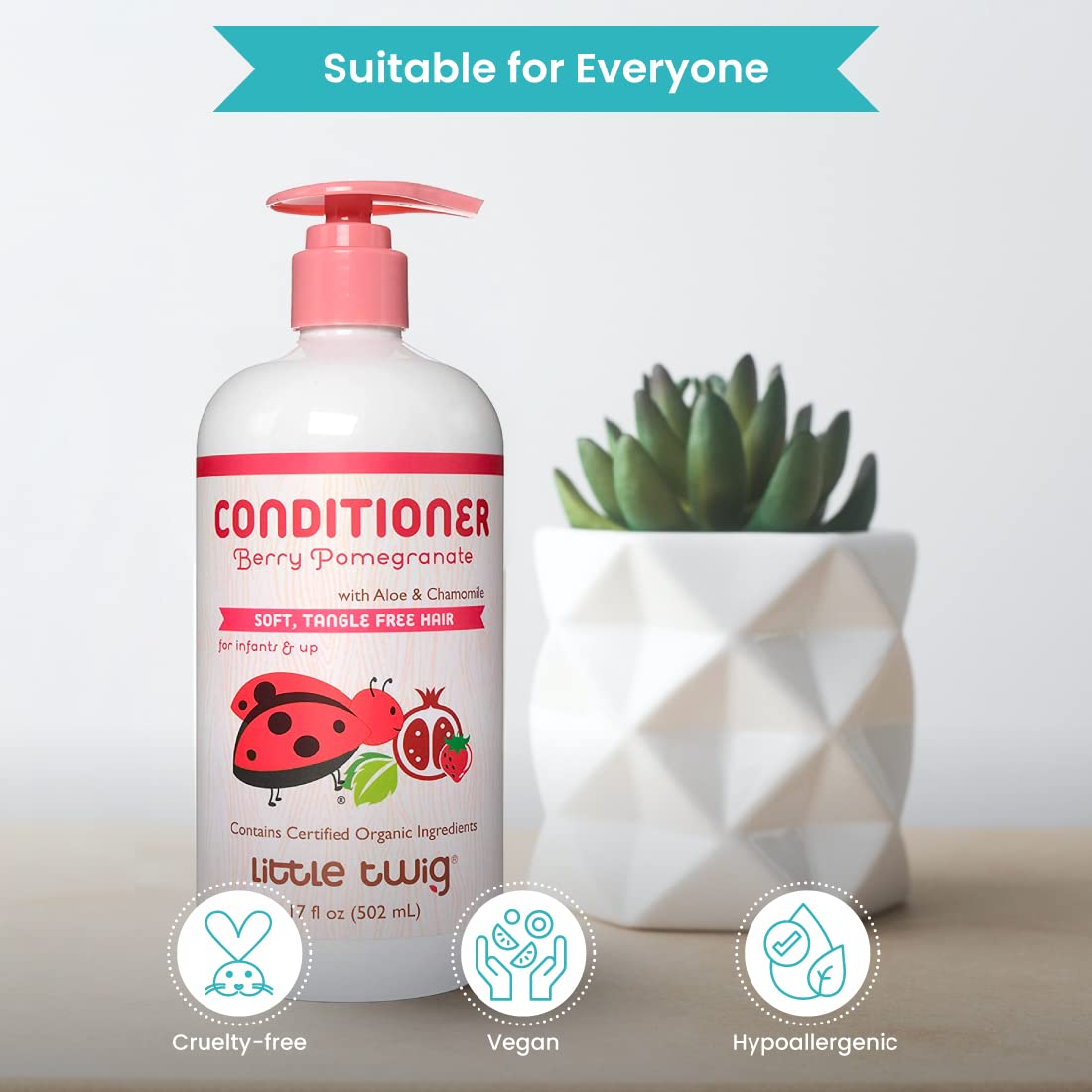 Little Twig bottle in family bathroom setting showing everyday gentle, natural hair care