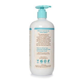 Little Twig pouring conditioner texture demonstrating creamy slip for detangling
