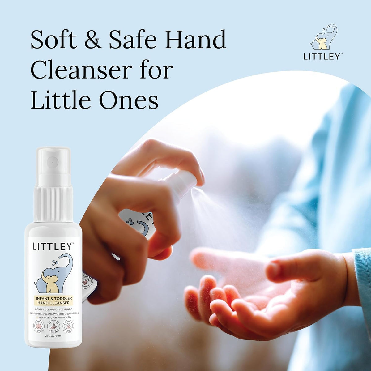 LITTLEY close-up spray nozzle demonstrating easy, controlled mist for quick use