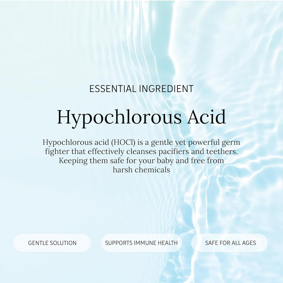 LITTLEY texture droplet on skin illustrating gentle, mostly water-based formula
