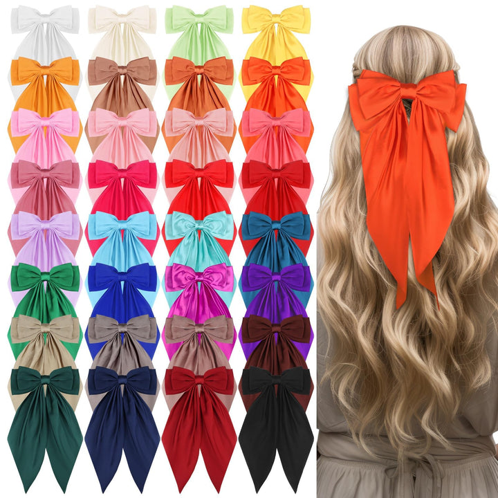 LIUBUJINGYING front packaging showing 32 colorful oversized bows and value pack benefit