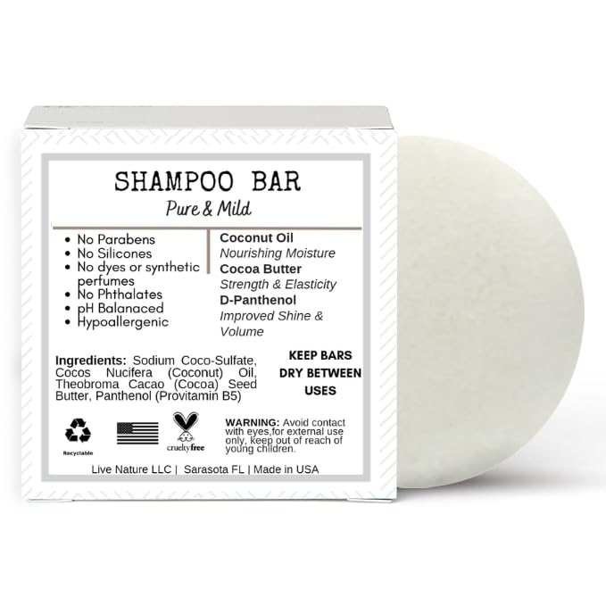 /liv/ Nature shampoo bar in hand showing compactness and easy application benefit