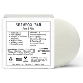 /liv/ Nature shampoo bar in hand showing compactness and easy application benefit