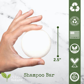 /liv/ Nature conditioner bar close-up showing smooth texture for easy application and detangling