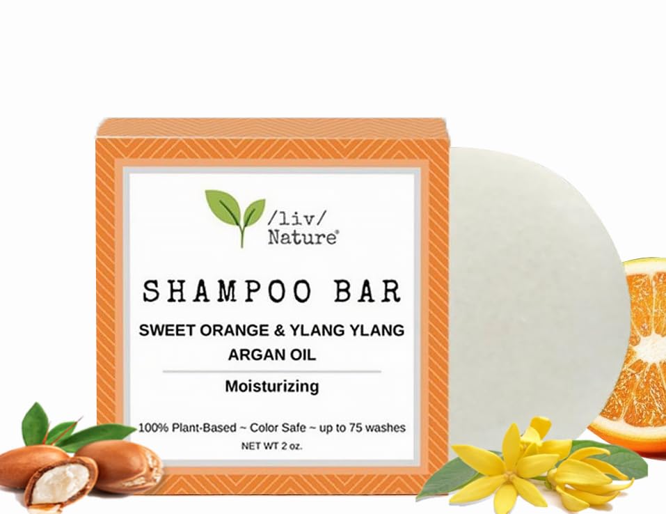 /liv/ Nature shampoo bar front packaging showing product name and eco-friendly design benefits