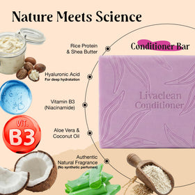 LivaClean shampoo bar held in hand showing compact travel convenience