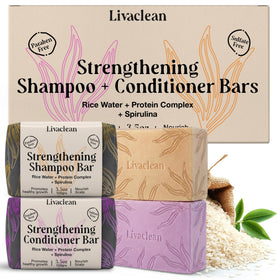 LivaClean front packaging showing eco-friendly two-bar set and benefits