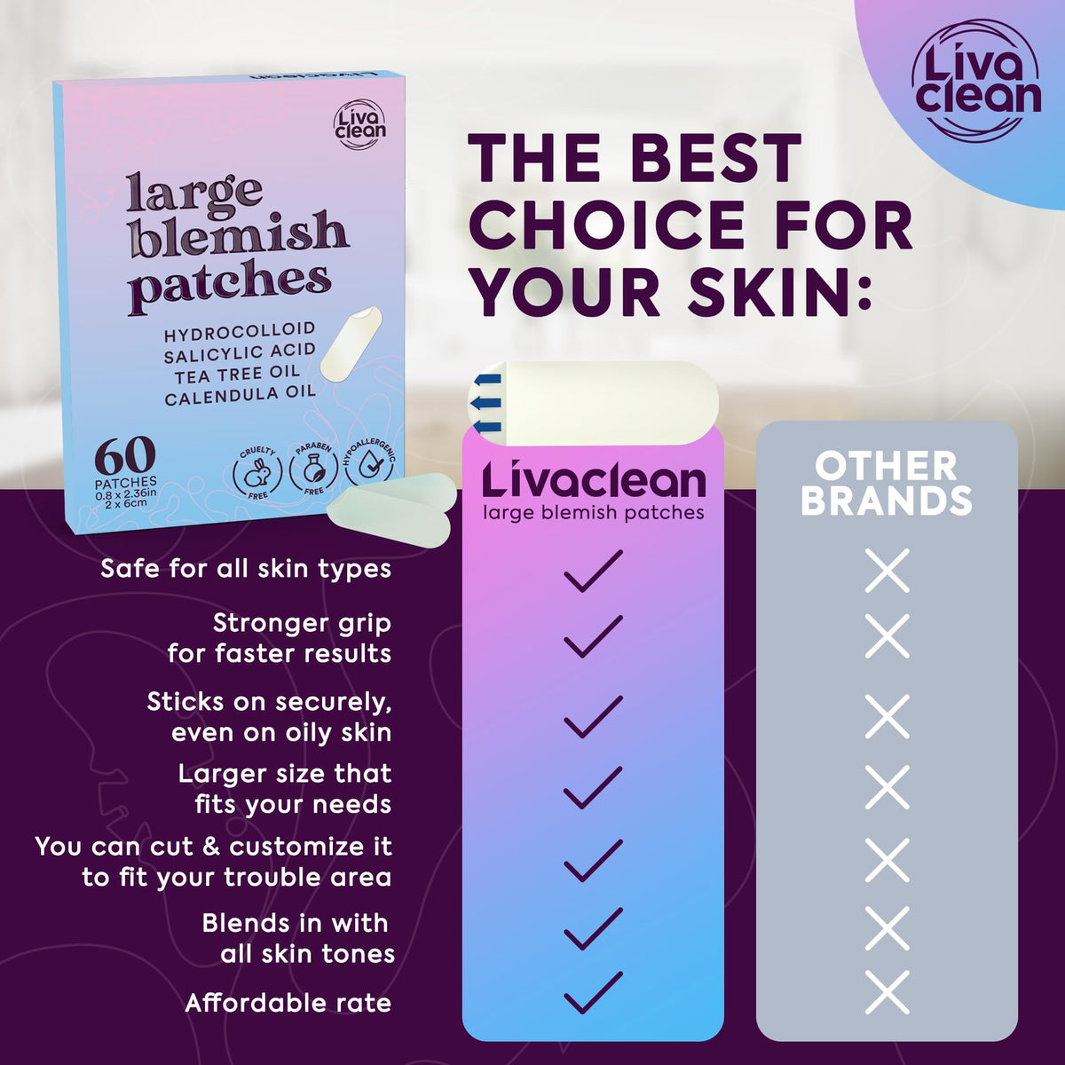 LivaClean product ingredients display with salicylic tea tree calendula soothing benefit