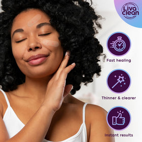 LivaClean adhesive edge close-up showing strong grip and no-lift benefit