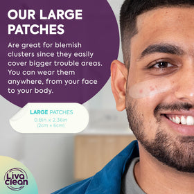 LivaClean patch on nose area covering multiple pores and reducing friction