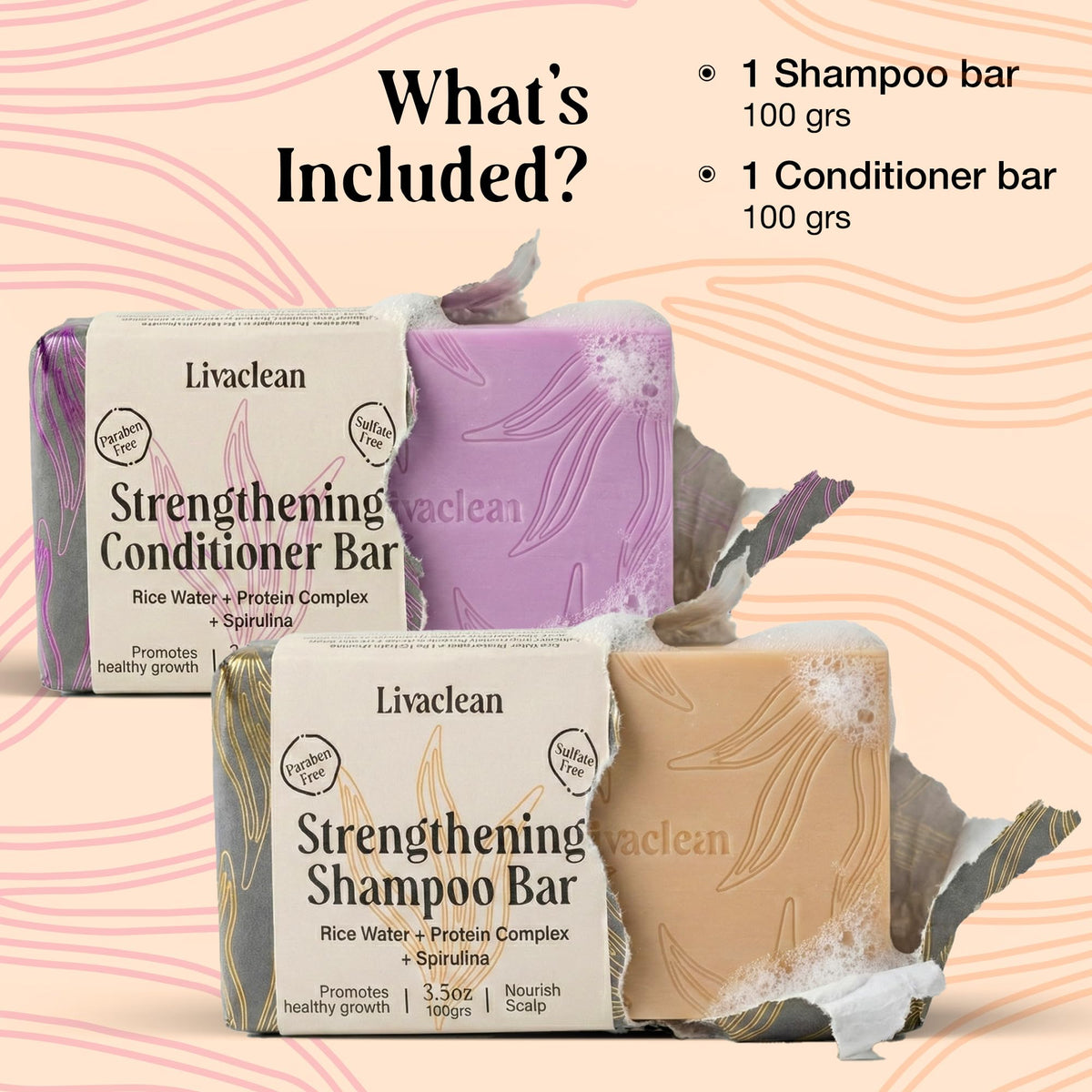 LivaClean shampoo bar close-up texture showing gentle cleansing action