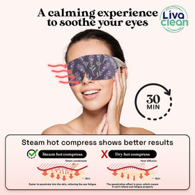 LivaClean single opened mask warming to show steam-like comfort