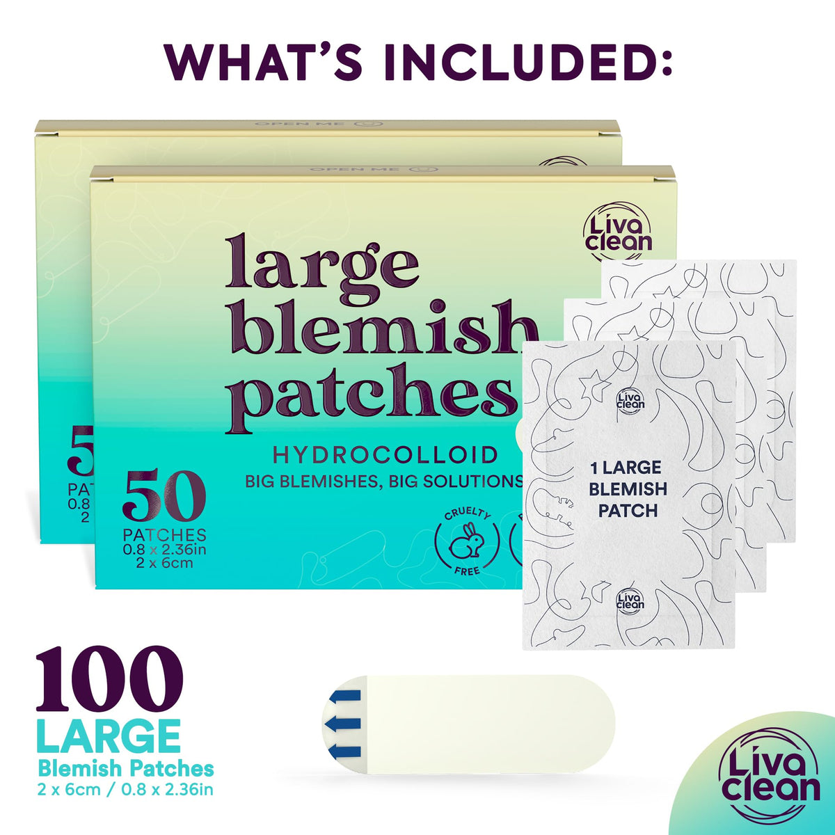 LivaClean close-up of transparent hydrocolloid patch texture and absorbency benefit