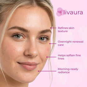 LIVAURA on bathroom counter in morning routine for convenience