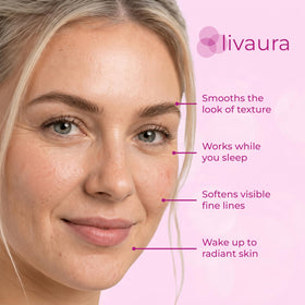 LIVAURA illustrative before and after showing improved skin texture