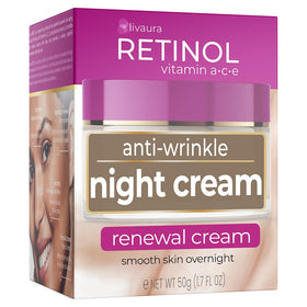 LIVAURA jar front view showing packaging and night cream benefit
