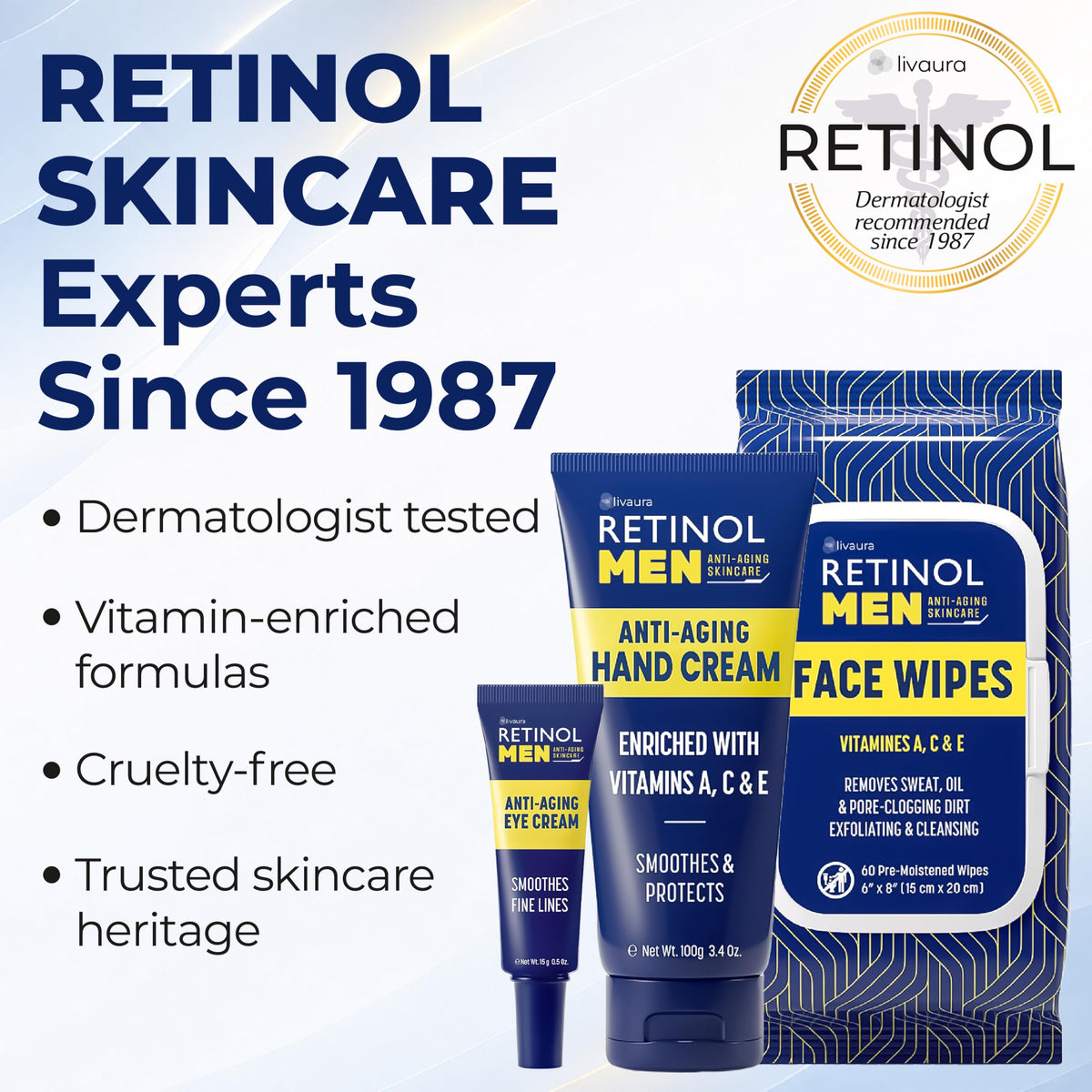 Retinol LIVAURA travel pouch packed for flights and daily commutes