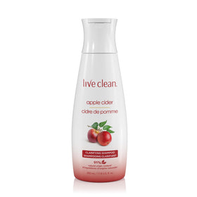 Live Clean front bottle view showing label and benefit of clarifying hair