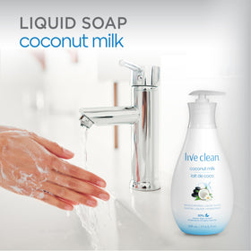 Live Clean pump close-up demonstrating easy one-handed dispensing and control