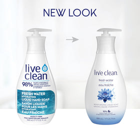 Live Clean bottle beside common objects to show 500ml size and portability