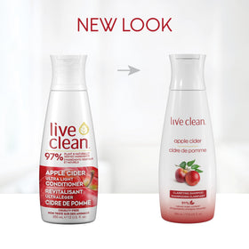 Live Clean bottle beside a soda can for 12 oz size and travel convenience
