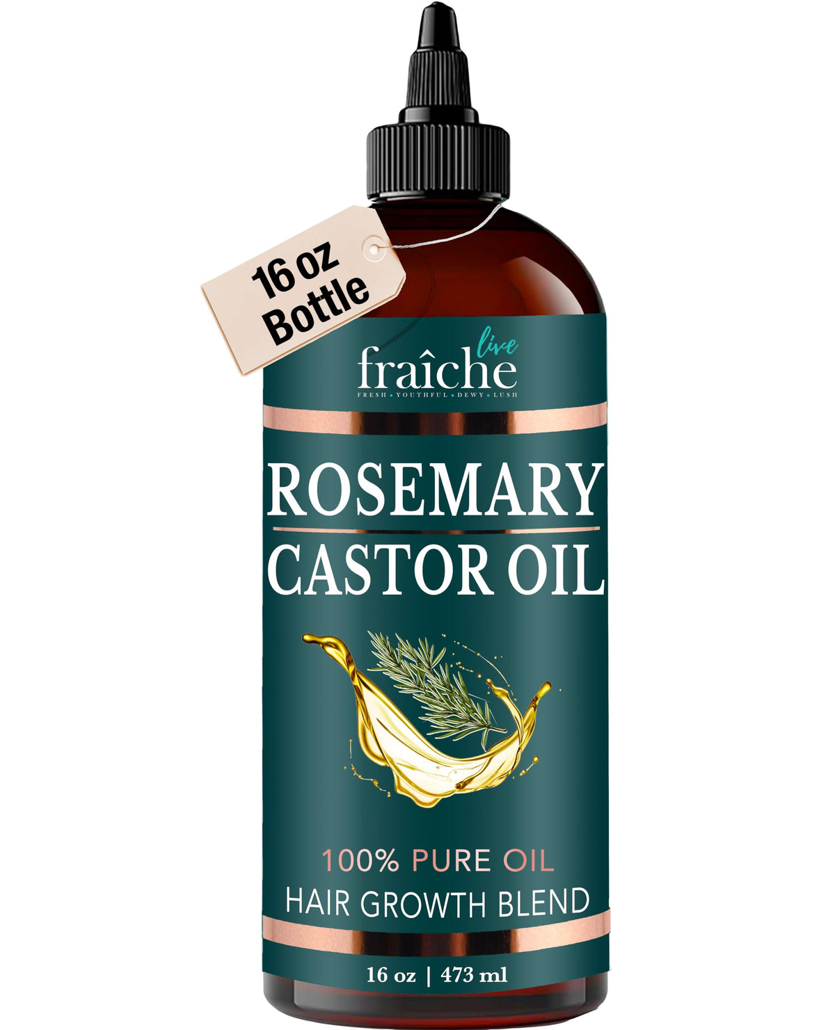 Live Fraiche front label showing 16oz bottle and product name benefits