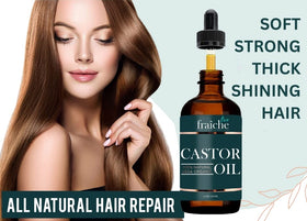 Live Fraiche castor oil on bathroom vanity with brush, demonstrates daily routine use