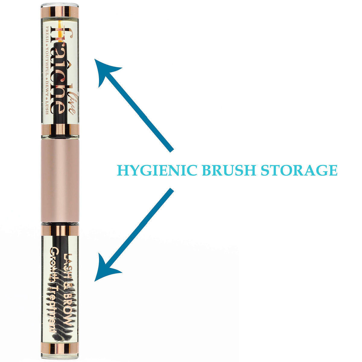 Live Fraiche tube next to coin showing compact size and portability benefit