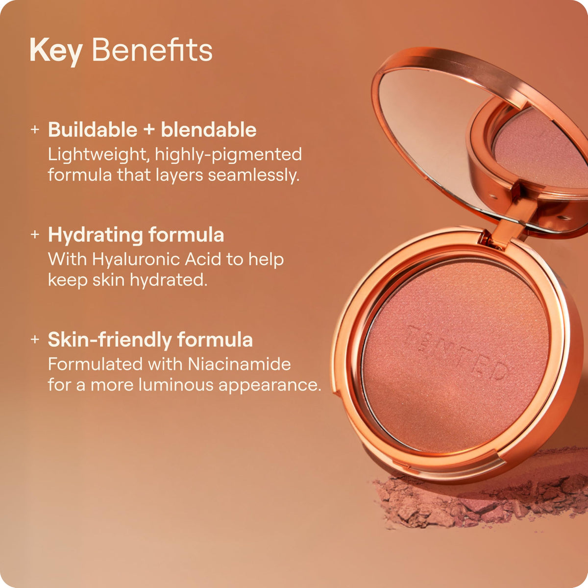 Live Tinted close-up powder texture displaying finely milled, velvety finish