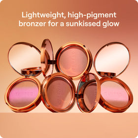 Live Tinted open pan gradient showing bronzer and blush tones for blended warmth