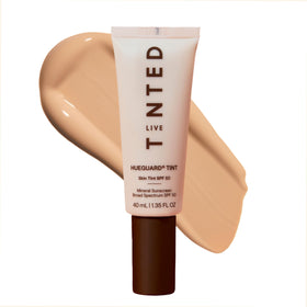 Live Tinted front packaging of Hueguard in Shade 10 showing tube and label benefits