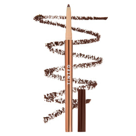 Live Tinted Hueliner pencil tip close-up demonstrating creamy glide for precise lines