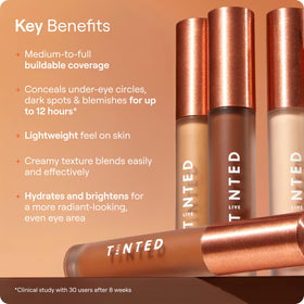 Live Tinted Hueskin texture swipe on skin highlighting blendable creamy finish and coverage
