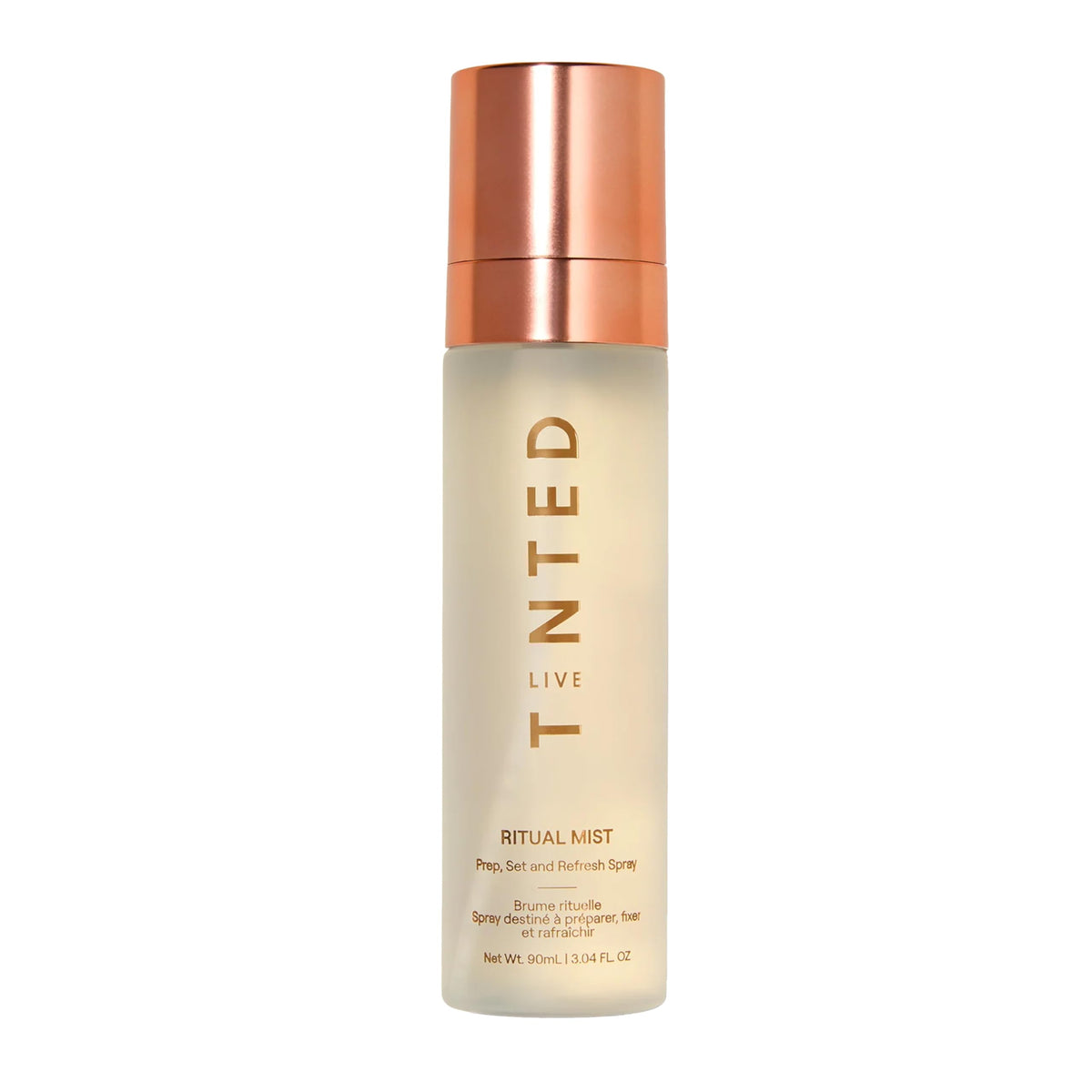 Live Tinted bottle front packaging showing label and compact design benefit: clear product ID