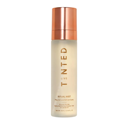 Live Tinted bottle front packaging showing label and compact design benefit: clear product ID