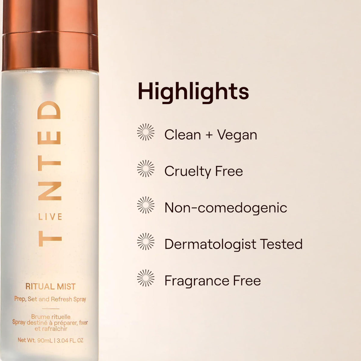 Live Tinted bottle inside a makeup bag styled for everyday-ready refreshment