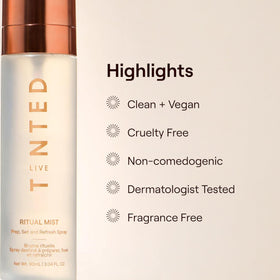 Live Tinted bottle inside a makeup bag styled for everyday-ready refreshment