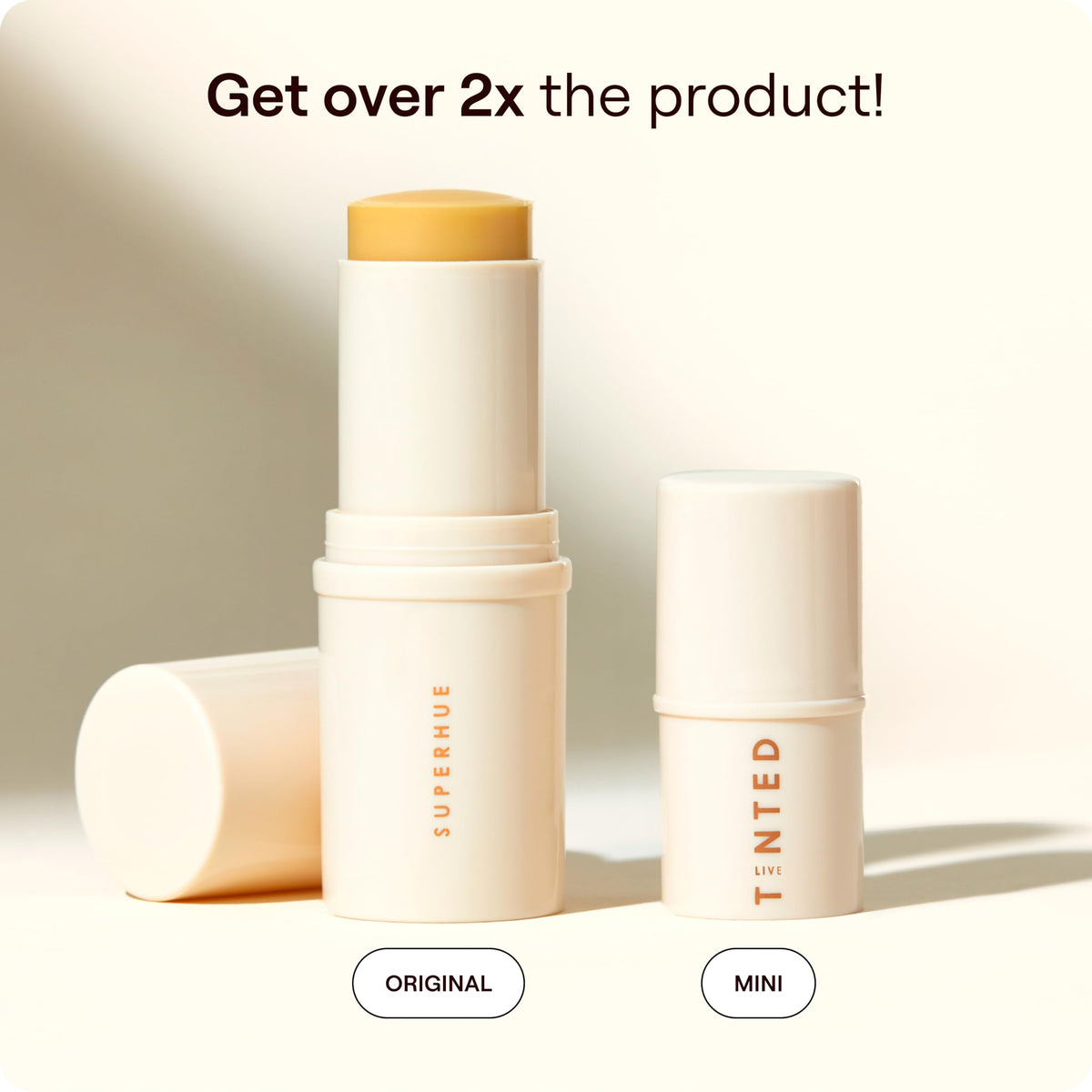 Live Tinted stick in a travel pouch ready for on-the-go brightening benefit