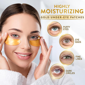 Live Wild Beauty close-up of single gold collagen patch highlighting texture