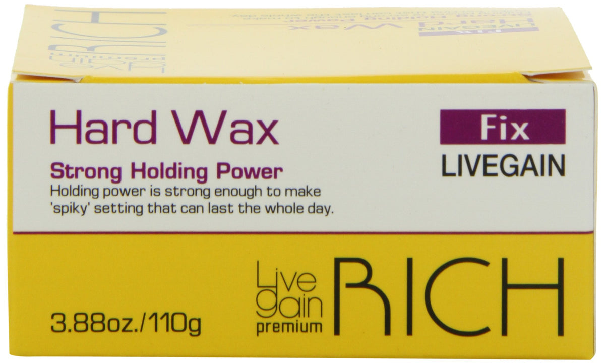 Livegain Elabore wax applied to hands and hair demonstrating strong hold styling benefit