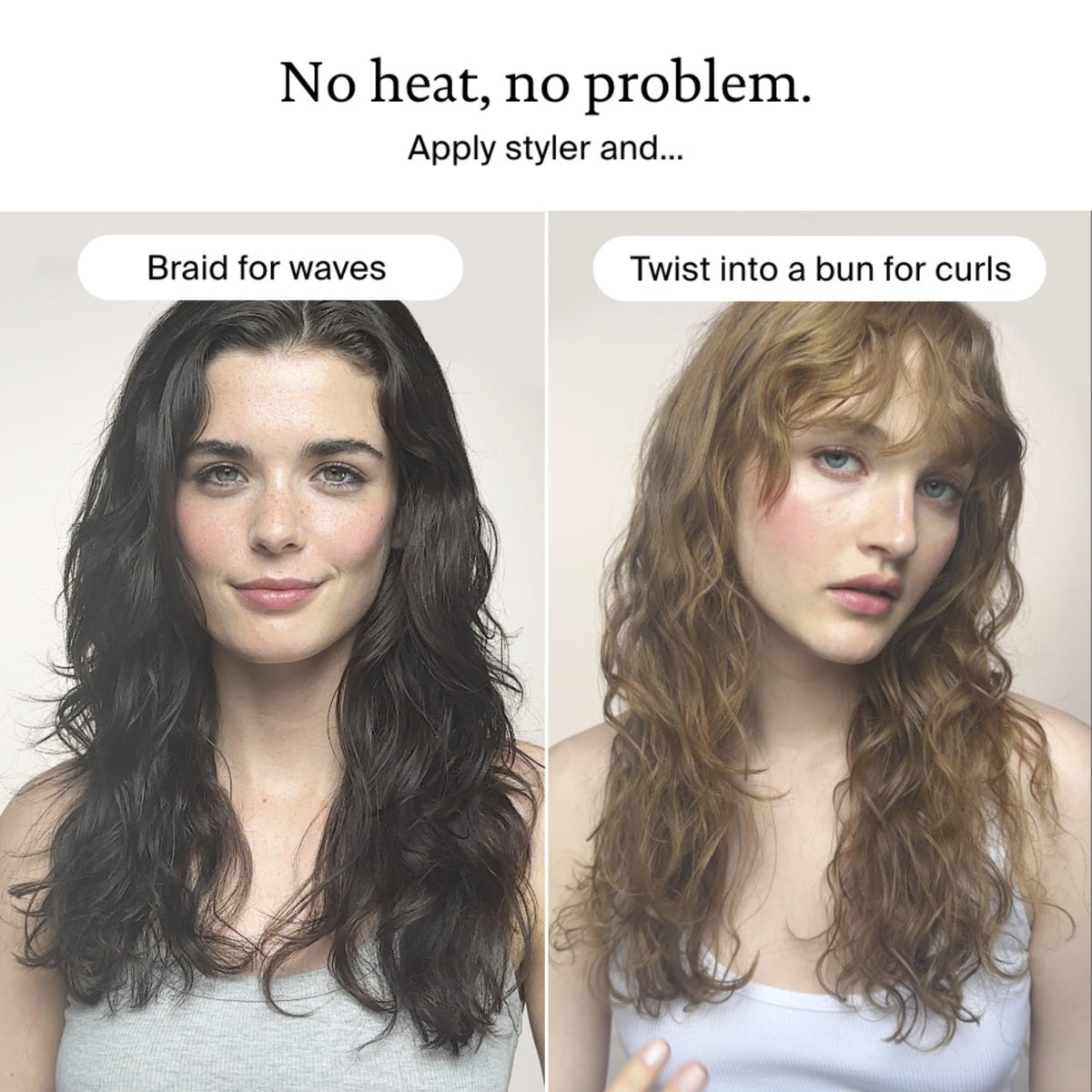 Living Proof used outdoors in humidity test showing long-lasting frizz control benefit