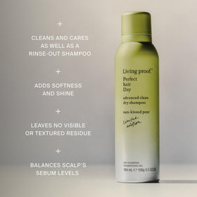Living Proof applying spray to roots demonstrating oil removal and volume boost