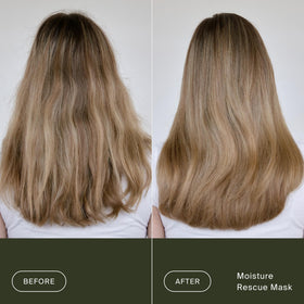 Living Proof applying mask to damp hair in shower for fast treatment
