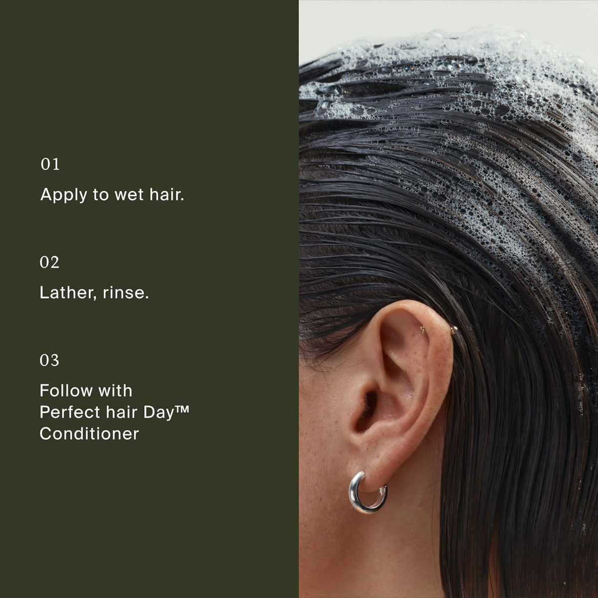 Living Proof before and after hair showing improved shine and manageability