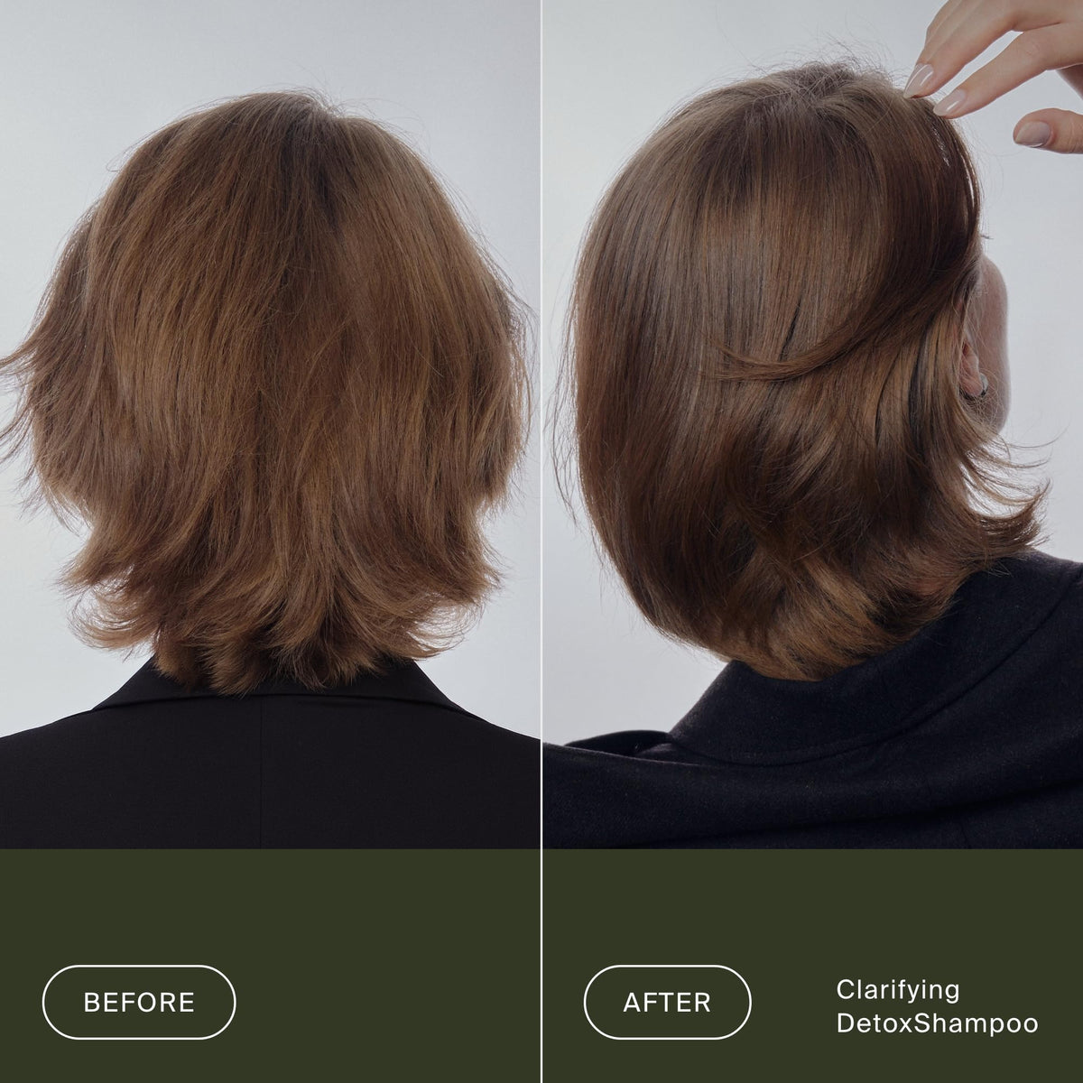 Living Proof label detail highlighting product name and clarifying promise