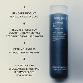 Living Proof cream-to-lather texture on palm showing gentle effective cleanse