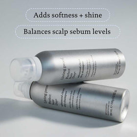 Living Proof cream texture close-up showing smooth, non-greasy application benefit