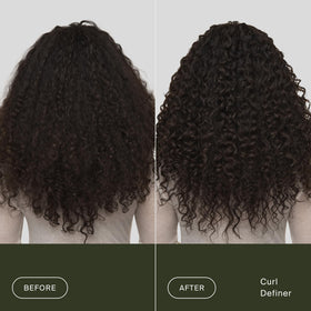Living Proof curl definer texture close-up showing creamy, lightweight formula