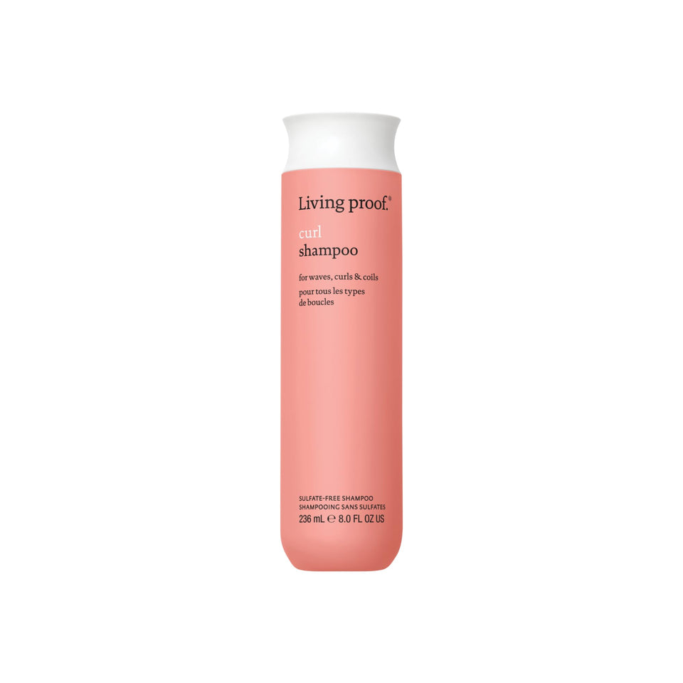 Living Proof curl shampoo front packaging showing clean design and benefit